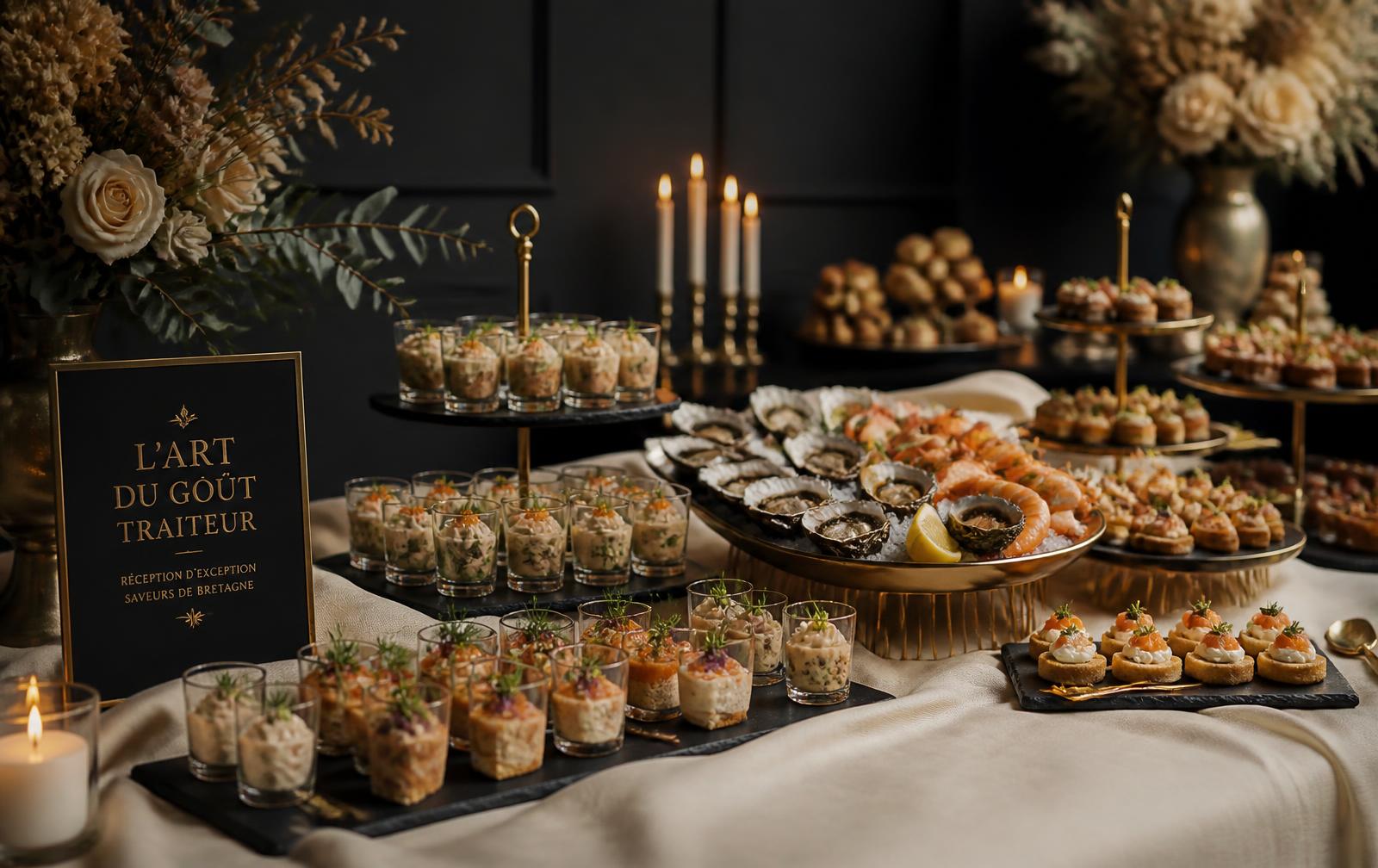 Buffet traiteur dressé pour une réception à Pont-l'Abbé — Les Temps Gourmands